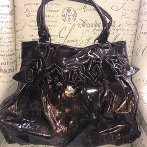 Mocha Tote with Flowers